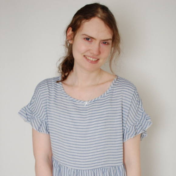 Spring / Summer/ Easter Top Blue and White Striped Top Hailey & Co - Picture 6 of 7